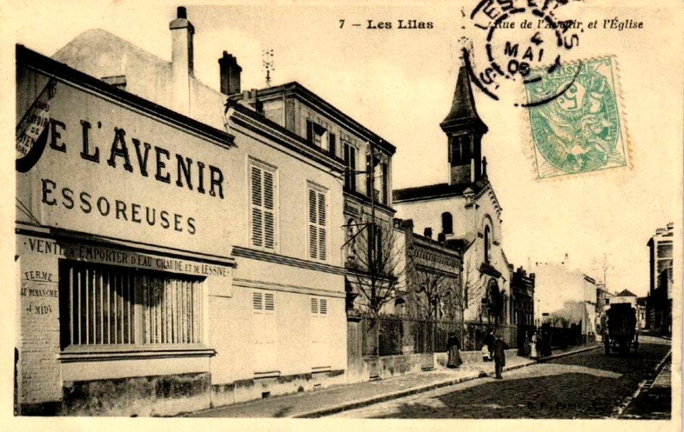 Les Lilas.Rue de l'Avenir.Église