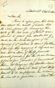 Lettre de Henry Black à Robert Christie, écuyer, afin d'obtenir ses titres de propriété et ceux de McKay (Maquay), James Black et John Black pour des terres situées dans la sixième concession de la seigneurie Saint-Gabriel-1