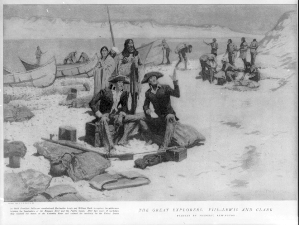 Lewis and Clark at the mouth of the Columbia River) 1805 LCCN2006683399