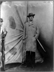 Lewis Payne, Lincoln conspirator, full-length portrait, standing in front of tent, facing right LCCN94512071