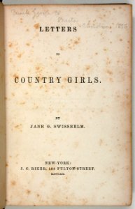 Letters to country girls (title page) (CHILDRENS 1373)