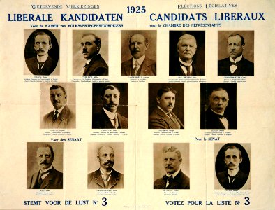 Liberale verkiezingsaffiche, 1925 - Campaign poster, Belgian Liberal Party, National elections 1925 (30696258946)
