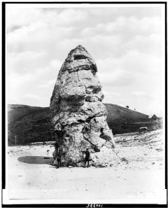 Liberty Cap at Mammoth Hot Springs, Yellowstone National Park, Wyoming, reached by the Northern Pacific Railway via Gardiner Gateway LCCN90715875
