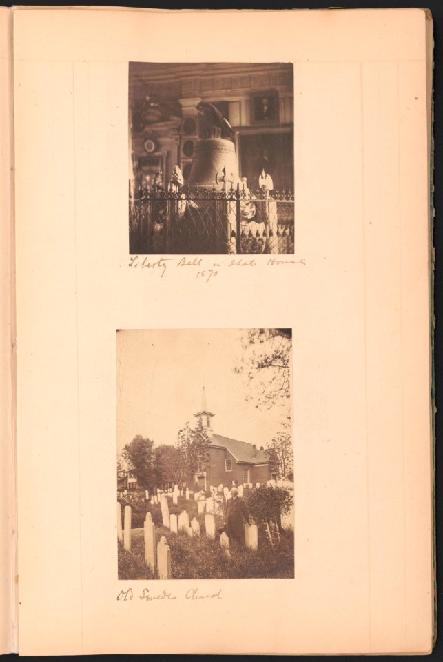 Liberty Bell in State House, 1870 Old Swedes Church. LCCN2016649525