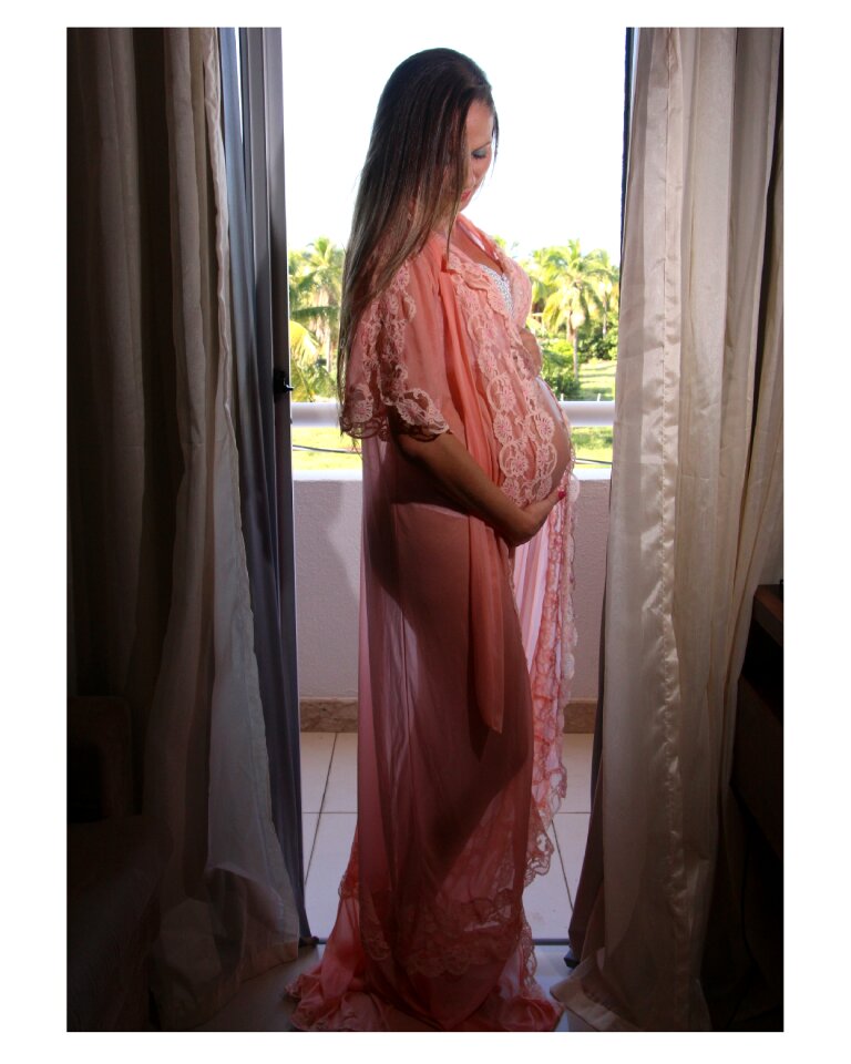 Pregnant woman big belly gestation