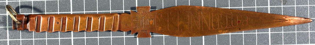 Letter opener trench art from Patrick O'Connell