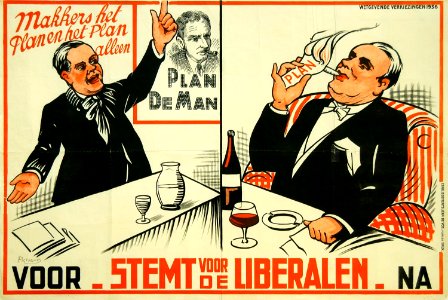 Liberale verkiezingsaffiche, 1936 - Campaign poster, Belgian Liberal Party, National elections 1936 (30616509502) photo