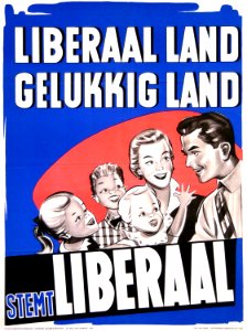 Liberale verkiezingsaffiche, 1958 - Campaign poster, Belgian Liberal Party, National elections 1958 (30533323910)