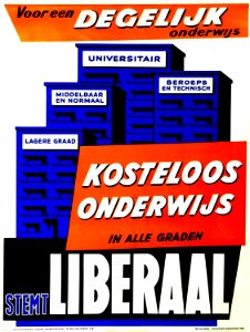 Liberale verkiezingsaffiche, 1958 - Campaign poster, Belgian Liberal Party, National elections 1958 (30199375373)