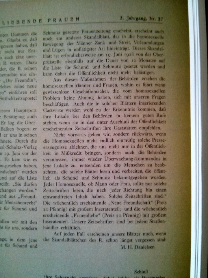 Liebende Frauen 1928 No 27 vom Titel Demagoge Menschenrechte Fortsetzung 2