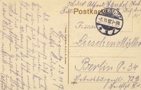 Liegnitz, Schlesien - Wilhelmsplatz mit Goldberger Straße (back) (Zeno Ansichtskarten)
