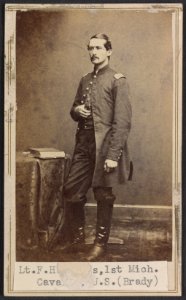 Lieut. F. H. Rogers, Adjutant 1st Battalion, 1st Michigan Cavalry - Brady's National Photographic Galleries, Broadway & Tenth Street, New York & No. 352 Pennsylvania Av., Washington, D.C. LCCN2012650225