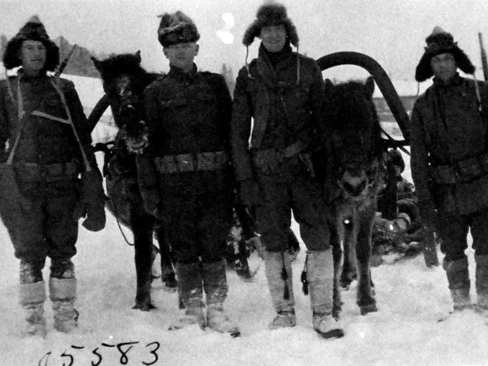 Lieutenant A.B. Carlson with a patrol to investigate villages, Russia 1918-20 (5583) (18155804979)