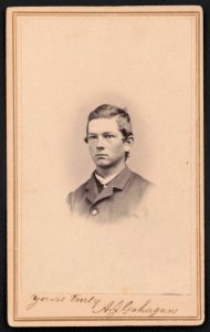 Lieutenant Andrew J. Gahagan of Co. D, 1st Tennessee Cavalry Regiment in uniform) - Morse's Gallery of the Cumberland, 25 Cedar St., opposite Commercial Hotel, Nashville, Tenn LCCN2016646119