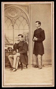 Lieutenant Henry Marcotte of Co. I and Co. G, 2nd New York Infantry Regiment and 22nd Veteran Reserve Corps Regiment in uniform, in two poses) - Treadwell & Peaslee LCCN2016649610