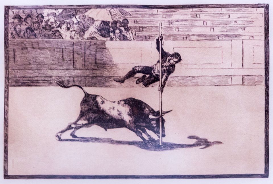 Ligereza y atrevimiento de Juanito Apiñani en la de Madrid, Grabado de Francisco Goya, Fuendetodos, Zaragoza, España, 2015-01-08, DD 10