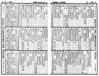 Ligne de Vincennes - Horaires Mai 1914 photo
