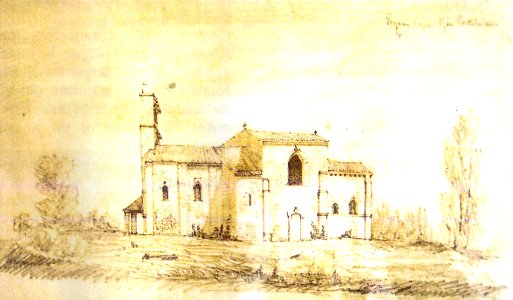 Lignan église Ste-Eulalie (dessin Castelnau 1845)