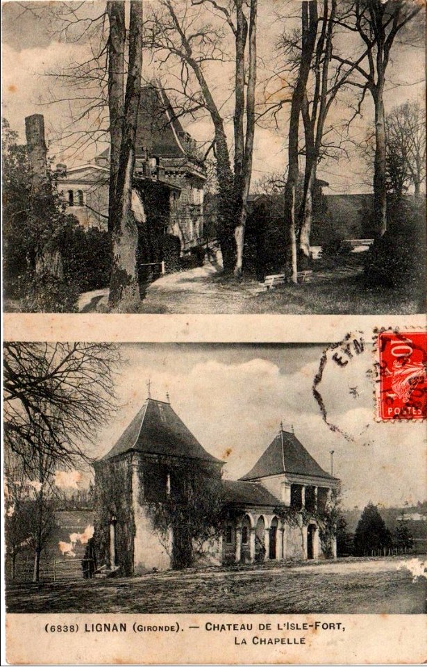 Lignan-un-coin-du-parc-de-lisle-fort-chateau-chapelle-1908