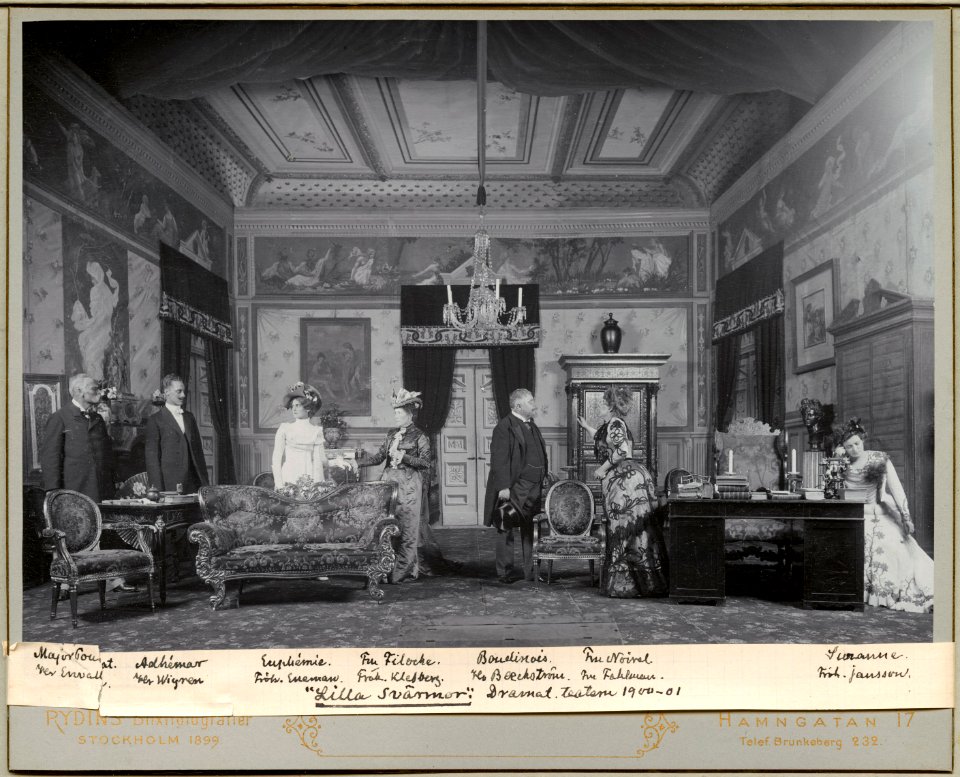 Lilla svärmor, Dramatiska teatern 1900. Föreställningsbild - SMV - H11 046