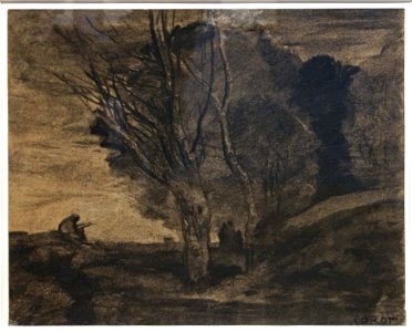 Lille PdBA corot homme assis dans paysage