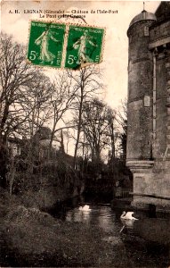 Lignan-chateau-de-lisle-fort-le-pont-et-les-cygnes-1909