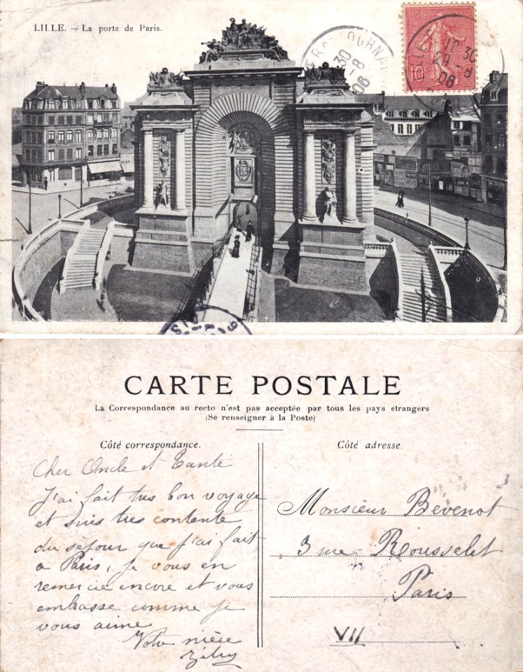 Lille — La Porte de Paris v°-r°