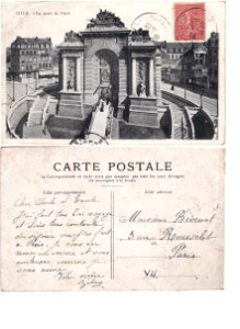 Lille — Porte de Paris, côté entrée de la Ville ; recto-verso