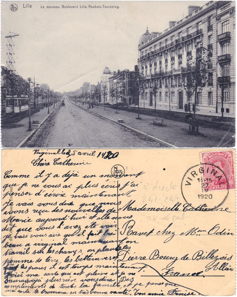Lille. — Le Nouveau Boulevard Lille-Roubaix-Tourcoing Vº-rº