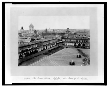 Lima. The public square. Portales and tower of St. Agustin LCCN2006679713