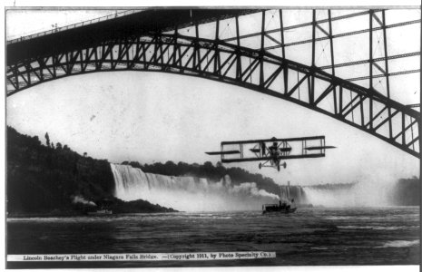 Lincoln Beachey's Flight under Niagara Falls Bridge LCCN2002721393