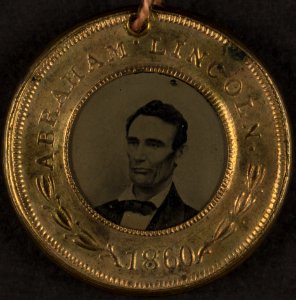 Lincoln button 1860 (cropped) photo
