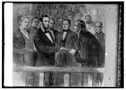 Lincoln sworn in by Chief Justice Taney LCCN2016820836