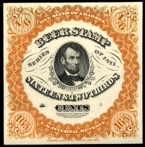 Lincoln Beer Stamp 1871