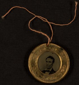 Lincoln button 1860 photo