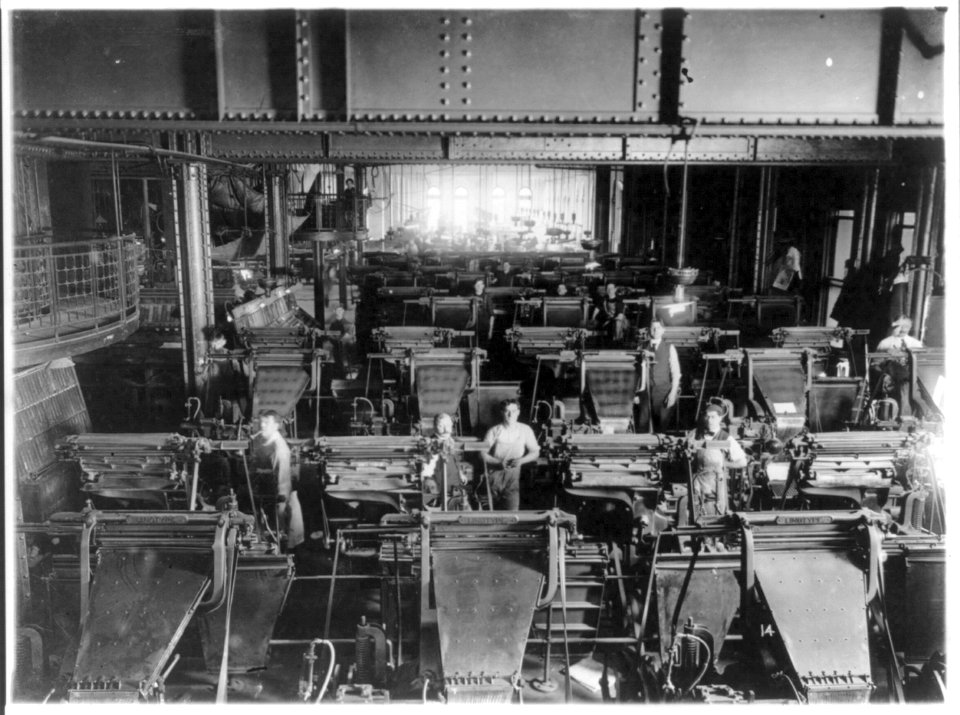 Linotype machine, printing room, N.Y. World LCCN2004667832
