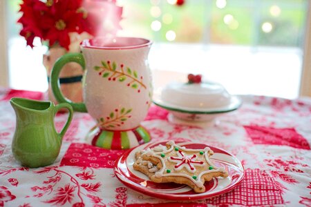 Hot cocoa red green colorful photo