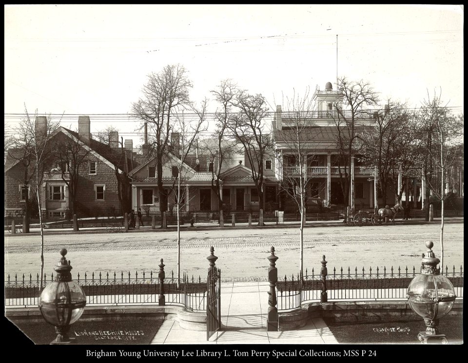 Lion and Beehive Houses, Salt Lake City; C.R. Savage, Photo.