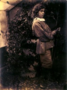 Lionel Tennyson with bow & arrow, by Julia Margaret Cameron