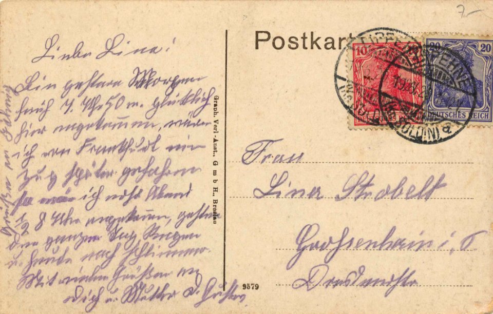 Lippehne, Ostbrandenburg - Stadtansicht (back) (Zeno Ansichtskarten)