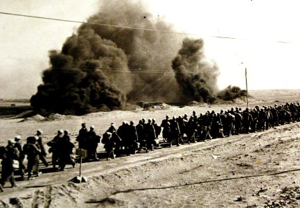 Line of Axis prisoners of war after the reacture of Bardia, Libya, 1942 (24869941111)