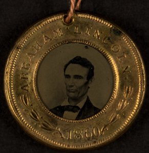 Lincoln button 1860 crop photo