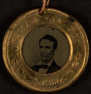 Lincoln button 1860 crop