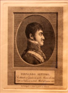 Litografía de Fernando VII de España. Palacio de Cervelló