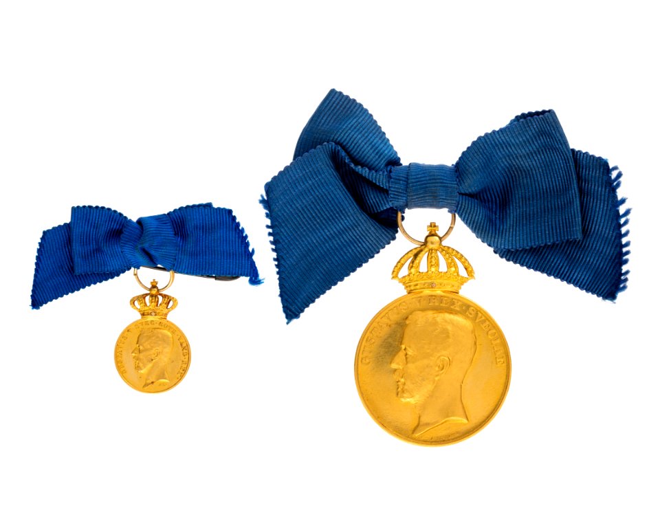 Litteris et Artibus- medalj med Gustav V i profil - Hallwylska museet - 110604