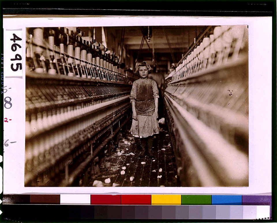 Little spinner in Globe Cotton Mill, Augusta, Ga. Overseer said she was regularly employed. LOC cph.3a01132