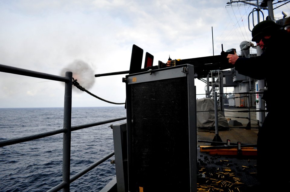 Live-fire exercise aboard USS Blue Ridge 150303-N-NM917-528