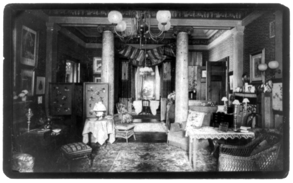 Living room and dining room of Gen. Montgomery C. Meigs house, 1239 Vermont Ave., Washington, D.C. LCCN2004680482