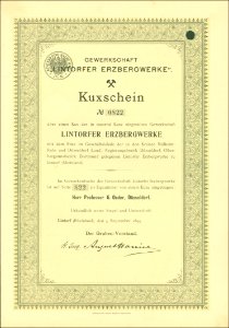 Lintorfer Erzbergwerke 1899
