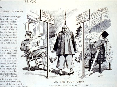 Lo, the poor chink! Heads we win, pigtails you lose! LCCN2002720340